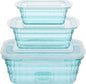 Taiuloo Set of 3 Food Storage Containers with Lids & Handle, BPA Free Plastic Meal Prep & Salad Bowl Containers To Go for Lunch, Salad Serving Bowls for Snack, Fruit, Veggie, Blue