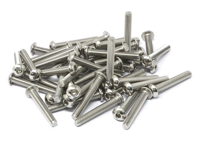 iexcell 50 Pcs M6 x 20mm Thread Pitch 1 mm Stainless Steel 304 Hex Socket Button Head Cap Screws Bolts Kit