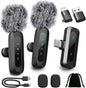 AXUAXU 2025 Upgraded Mini Wireless Lavalier Microphone with LED Display, USB-C Clip-on Mic for iPhone, iPad, Android, PC, Small Lapel Mic for Recording YouTube Video Podcast Vlog