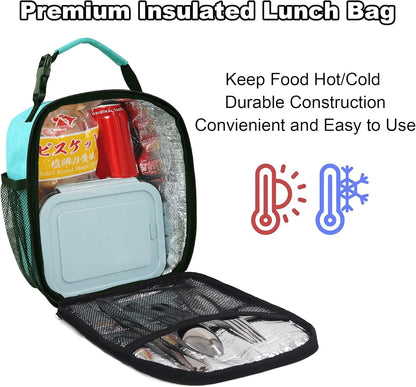 Lunch Box for Men Women Adults Small Lunch Bag for Office Work Picnic - Reusable Portable Lunchbox, Black