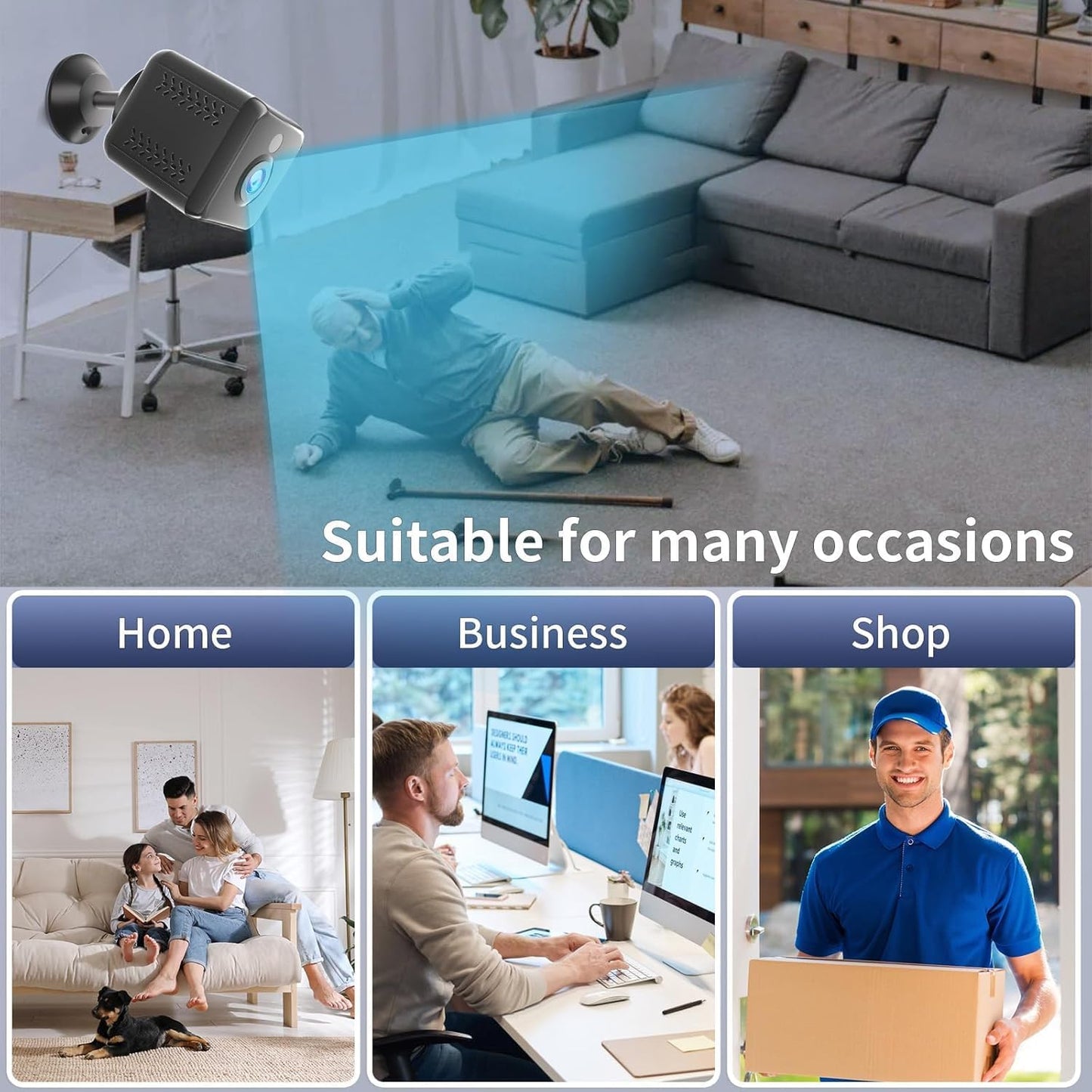 OBEST Mini Camera 1080P HD, Wireless Home Indoor Outdoor Security Camera, Small Nanny Cam House Office Cameras Mobile Phone APP Remote, Long Battery Life with Motion Detector and Night Vision