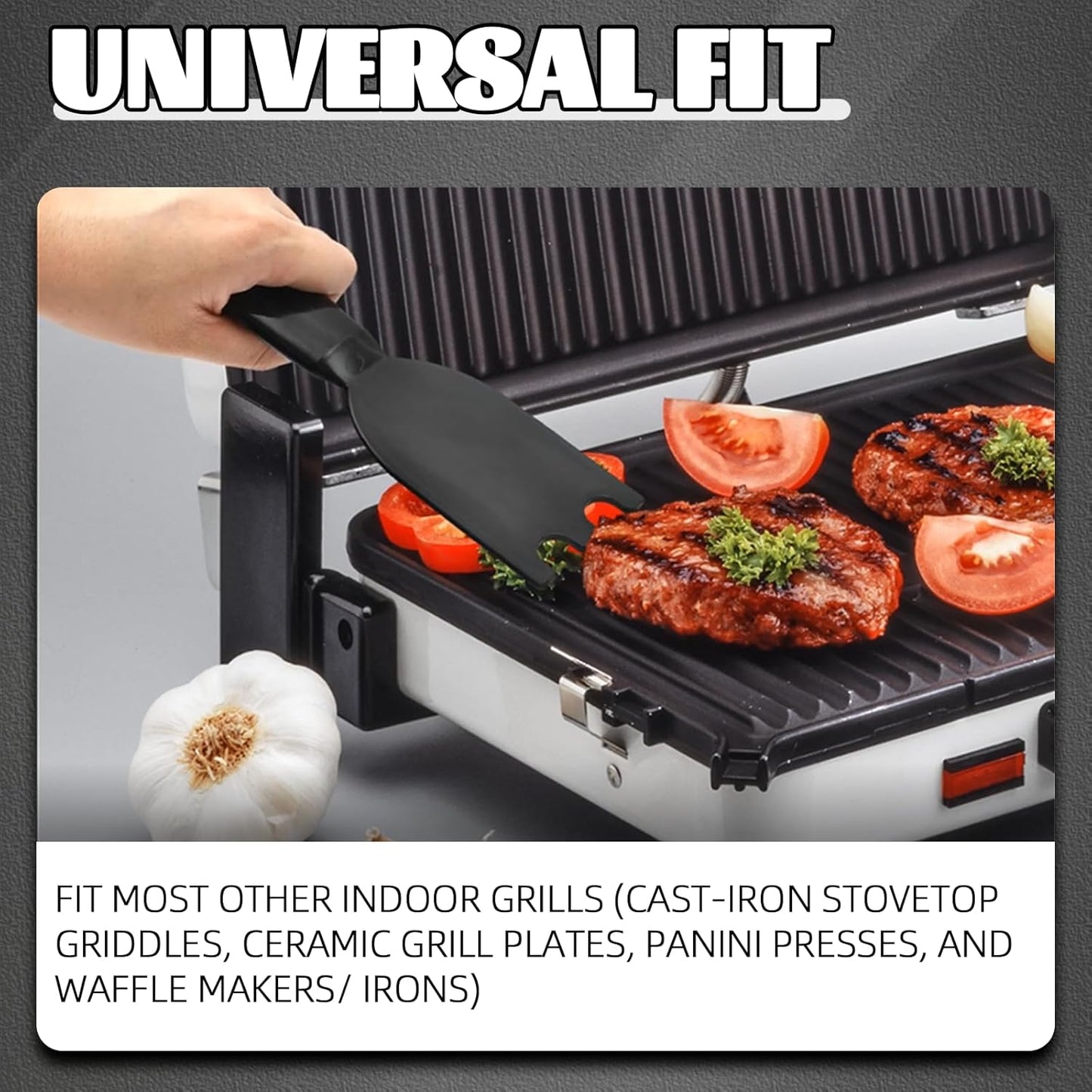 TonGass Grill Scraper for George Foreman Indoor Grills & Most Other Indoor Grills with Grooves, Heat-Resistant Grill Spatula