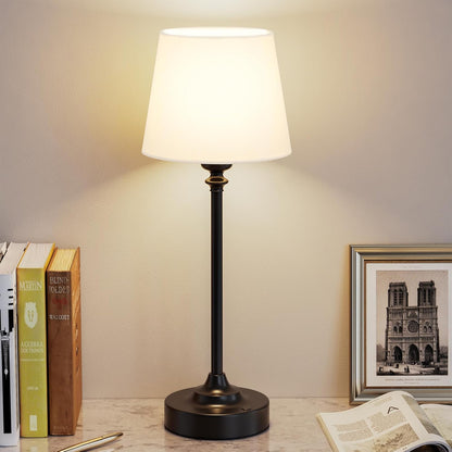 Rechargeable Cordless Table Lamp: 3000k Stepless Dimming, 1 Pack Brass 4000mAh Battery Operated Wireless Touch Lamp for Dining Table, Counter, Living Room, Bedroom