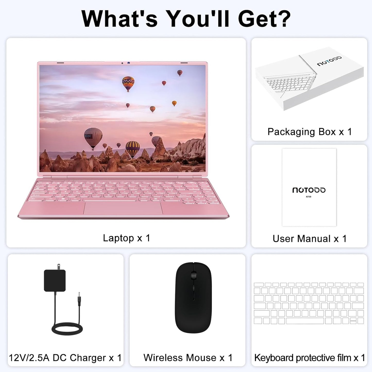 NOTODD Laptop 16" 12GB LPDDR4 512GB SSD Celeron N5095 Up to 2.9Ghz Quad-Core Win 11 PC 1920*1200 2K Screen Dual WIFI Support 2.5" HDD 1TB SSD Expand with Cooling Fan Numeric Keypad for Business-Blue