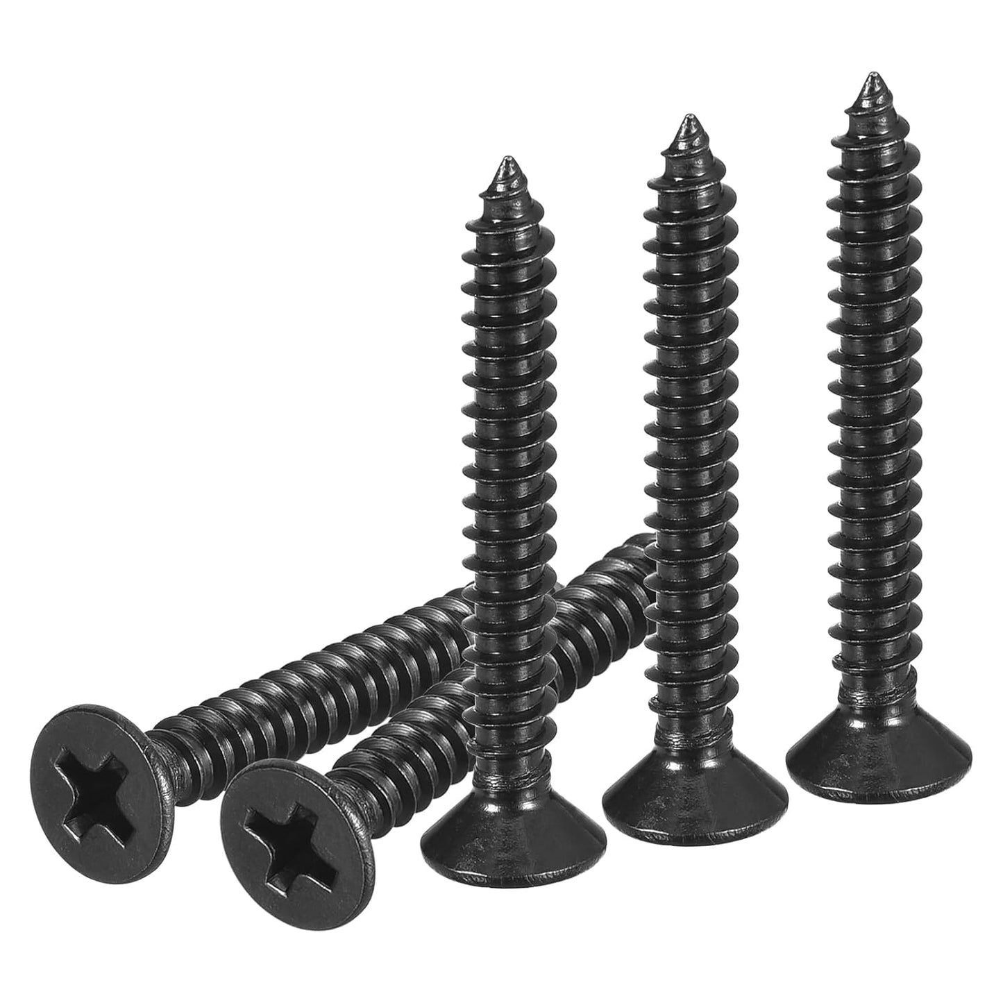 DTGN 100Pcs #8x1 Flat Head Wood Screws, 304 Stainless Steel Phillips Self Tapping Screws - Good for Woodworking, Furniture - Silver