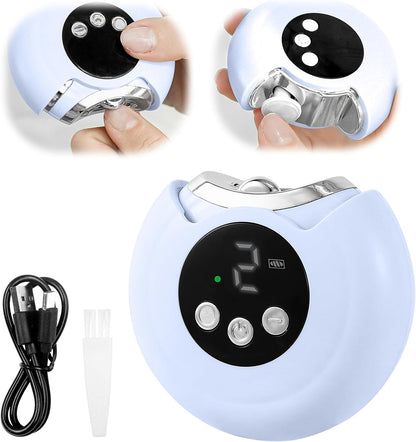 OneNine Electric Nail Clipper, Automatic Nail Trimmer with LED Light & 3 Speeds with Nail Scraps Storage, USB Rechargeable Safety Fingernail Trimmer for Baby, Children, Kids, Adult, Seniors (Champagne)