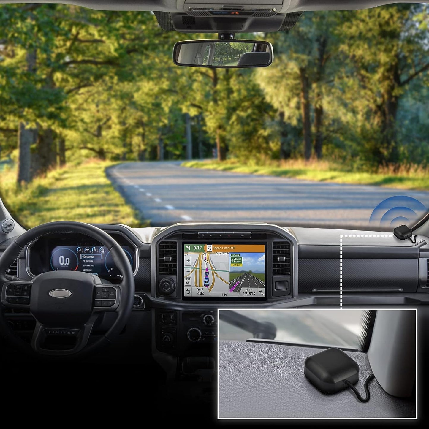 Bingfu Vehicle GPS Navigation Antenna Active GPS Antenna with Fakra C Right Angle Connector Compatible with Car Truck GPS Navigation Receiver System Factory DVD Stereo Head Unit