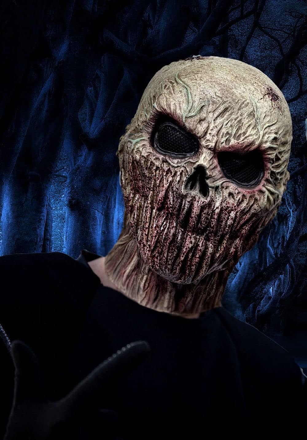 TAUXBLO Scary Halloween Zombie Mask Realistic Horror Mask Novelty Costume Party Latex Full Head Mask Creepy Cosplay Props