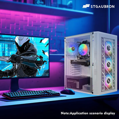 STGAubron Gaming Desktop PC, Radeon RX 590 8G GDDR5, Intel i7 Xeon E5 2.5G up to 3.3G, 32G DDR3, 1T SSD,600M WiFi, BT 5.0, RGB Fan x 6, RGB Keyboard & Mouse & Mouse Pad, W10H64