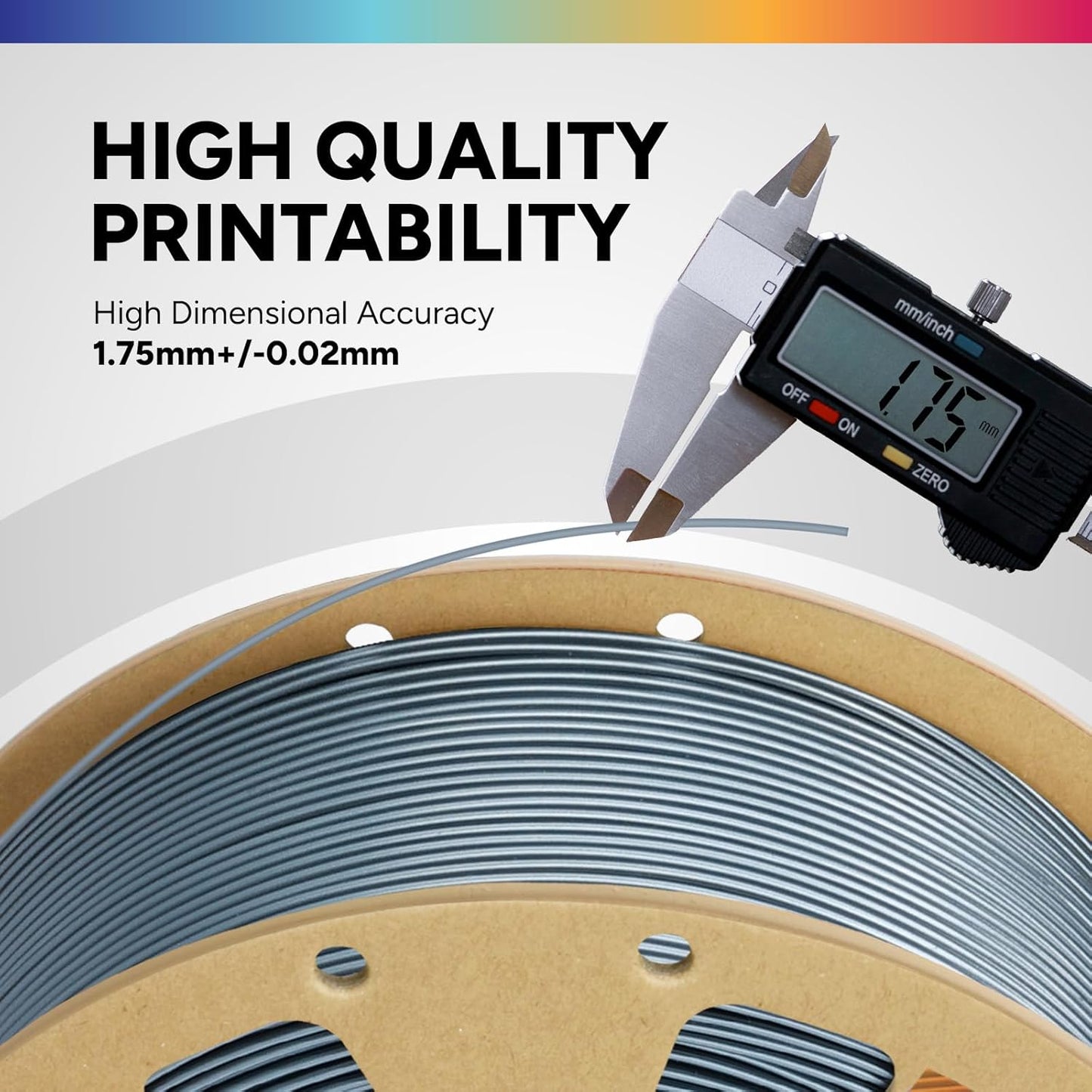 OVERTURE PLA Filament 1.75mm PLA 3D Printer Filament, 1kg Cardboard Spool (2.2lbs), Dimensional Accuracy +/- 0.02mm, Fit Most FDM Printer (Black 1-Pack)