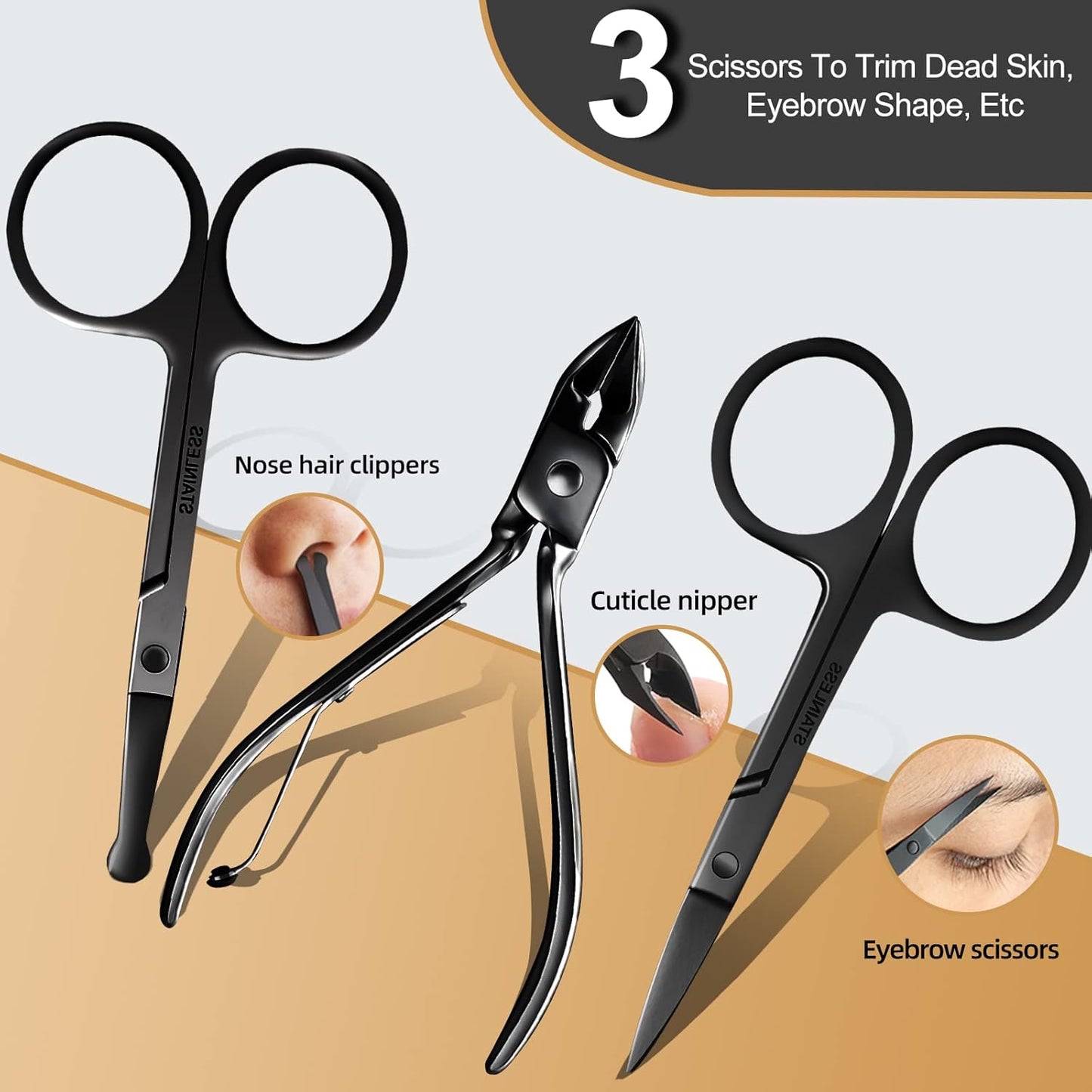 Manicure Set 30 in 1 Nail Clipper set, REDFLOW nail clippers, fingernail & toenail clippers, Manicure Tools, pedicure tools, Suitable for Travel Manicure Kit, Nail Set Kit With Everything Profe