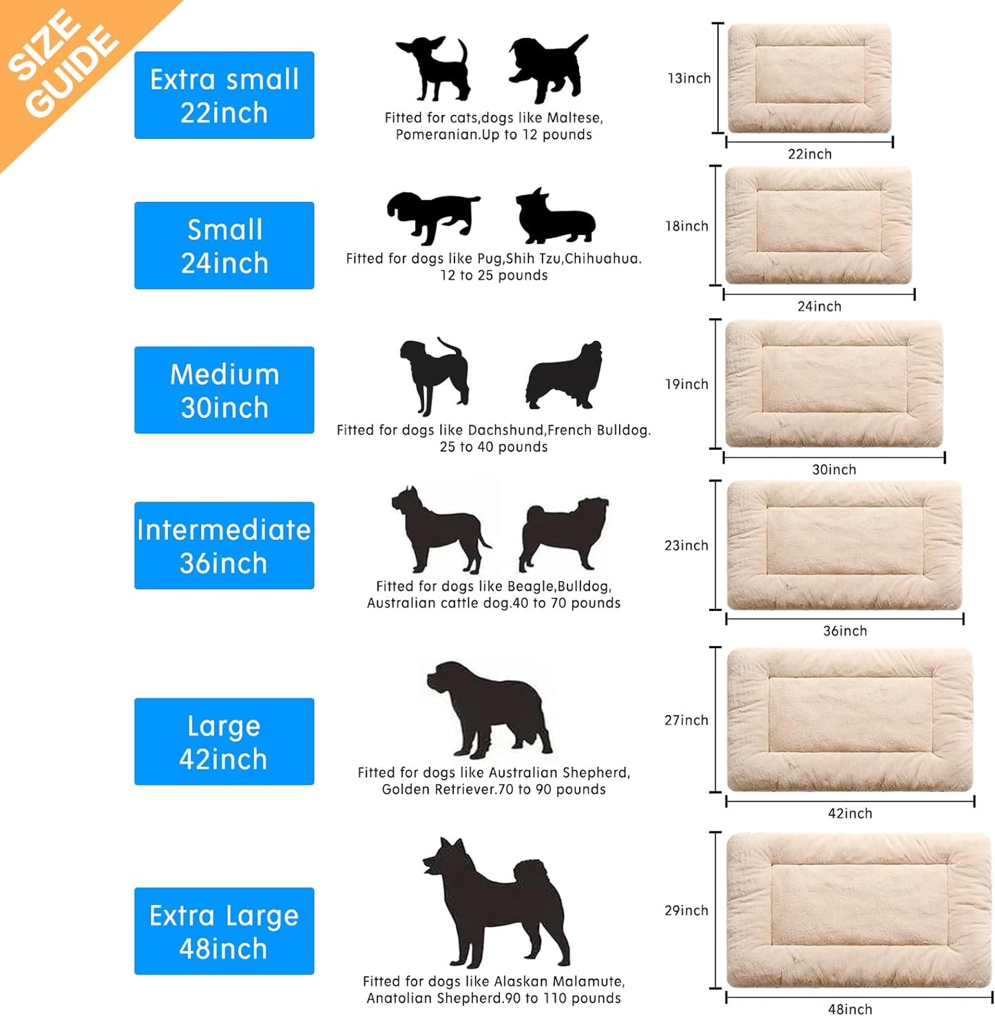 VERZEY Medium/Large Dog Bed Mat Crate Pad, 36" Metal Crates Fit, Ultra-Soft, Machine Washable & Anti-Slip Kennel Mat, Cozy Sleeping Mat for Medium/Large Dogs, Gray, 36L x 23W x 1H Inches