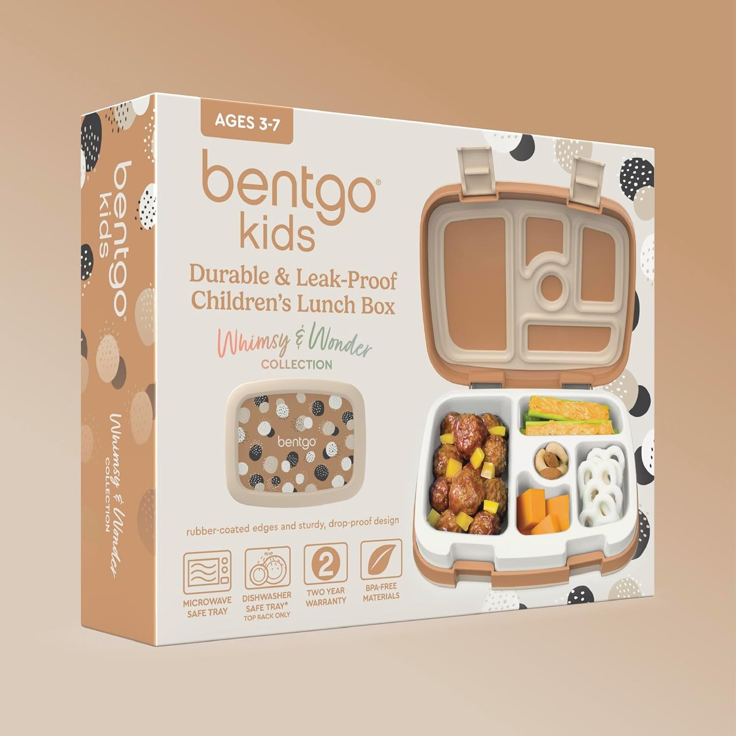 Bentgo Kids 5-Compartment Leak-Proof Bento-Style Lunch Box (Whimsy & Wonder Collection) - Ideal for Ages 3-7, Drop-Proof & Durable, Dishwasher Safe, & PFAS & BPA-Free Materials (Checker Gradient)