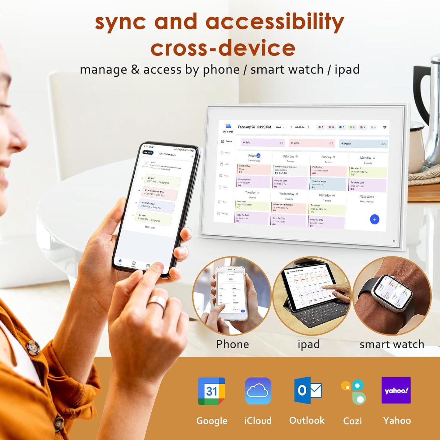 Purilite Select 15.6-Inch Digital Calendar