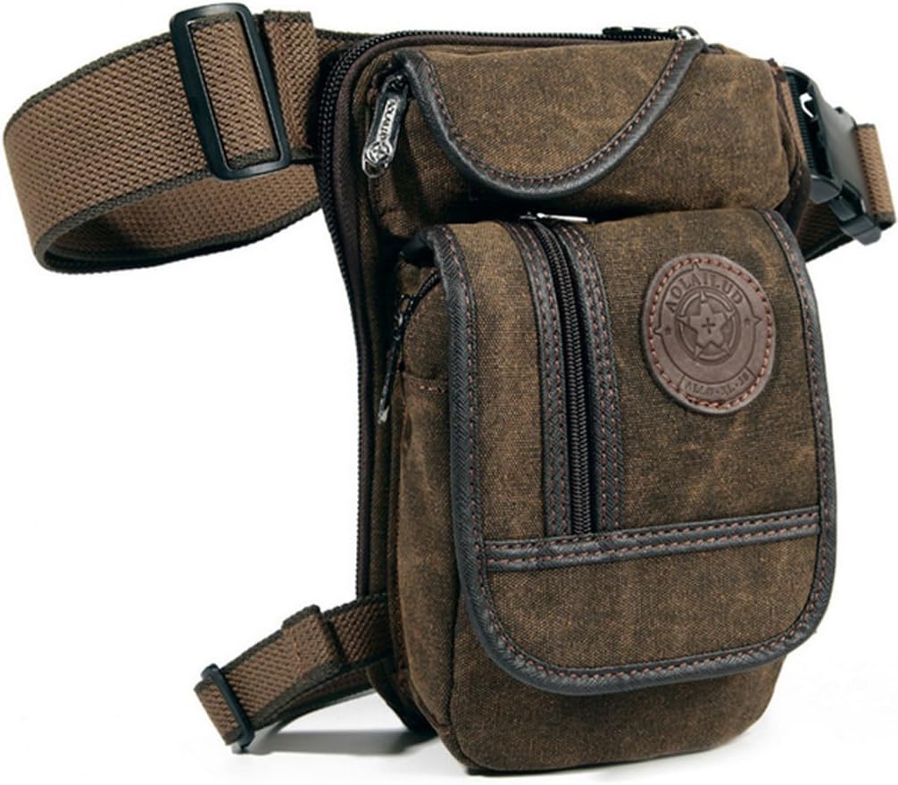 Motorcycle Drop Leg Bag Nylon Waist Pack for Men Women Travel Hiking Tactical Cycling Bike Ride Riding Crossbody Shoulder Fanny Pouch