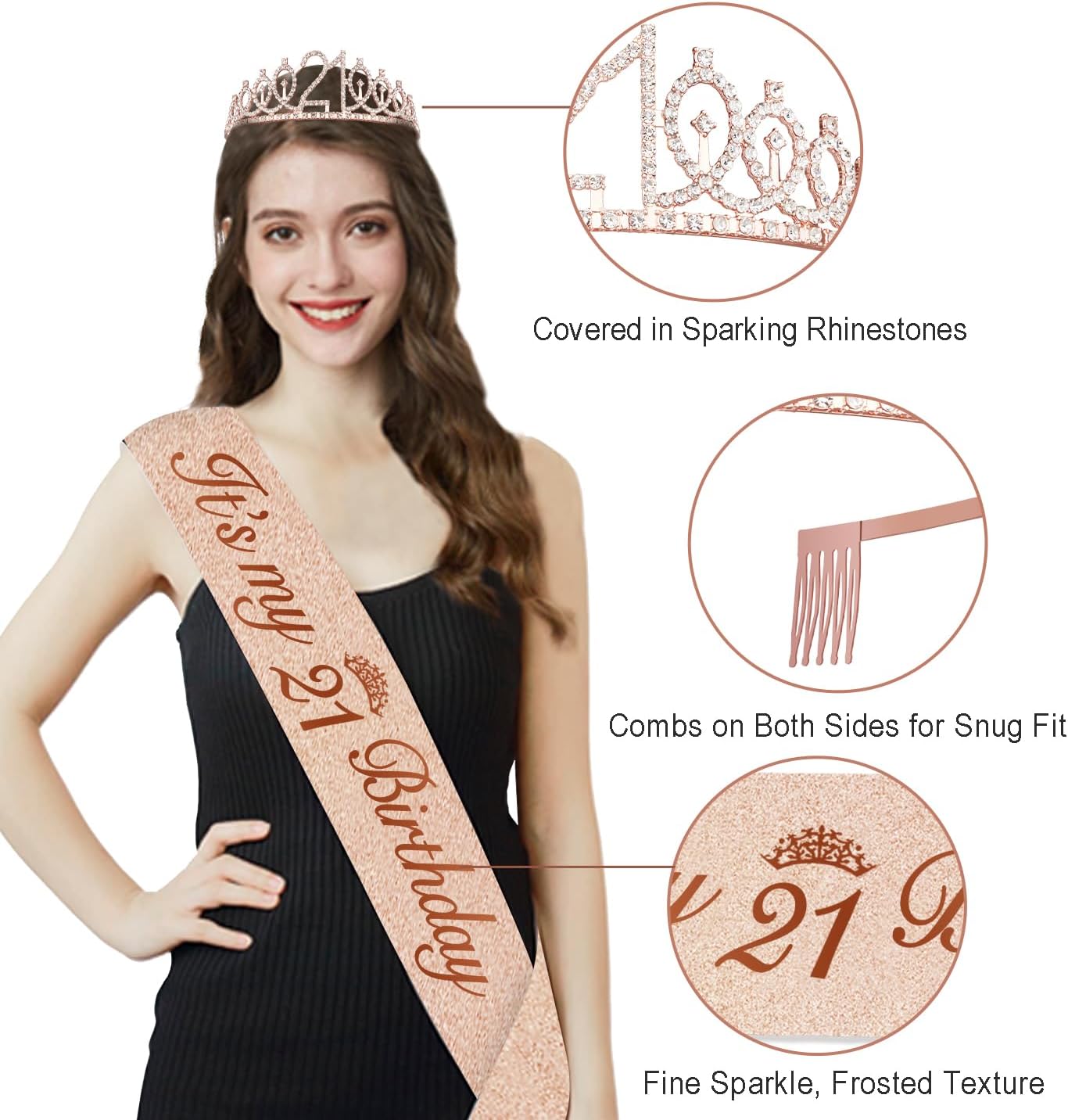 40th Birthday Decorations for Women,32pcs 40th Birthday Party Decorations,Including Backdrop, Crown,Sash,banner, Hanging Swirl,Cake Topper,balloons,Paper Fans,Anniversary Card and paper fans