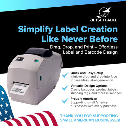JetSet Label Zebra TLP 2824 Plus Thermal Transfer Desktop Monochrome Printer | 2 in Width | Serial & USB Port Connectivity 282P-101110-00 | Include Jetset Software