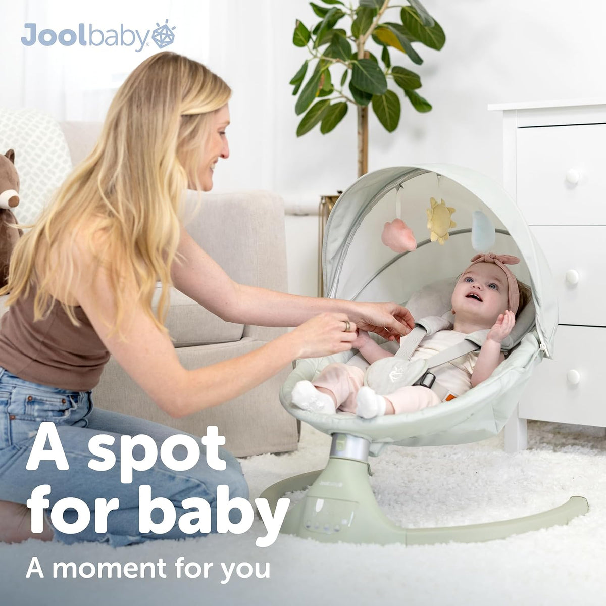 Baby Swing for Infants | Bluetooth Music, Remote Control & 5 Motion Speeds