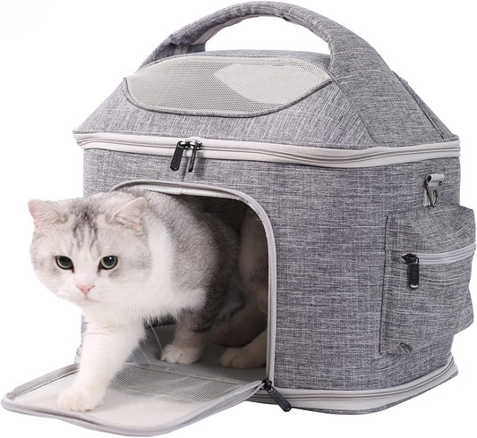 Large Pet Carrier for Cat and Small Dog, Fits 20 lbs Fat Cat, Soft-Sided Pet Travel Carrier, Cat Bed
