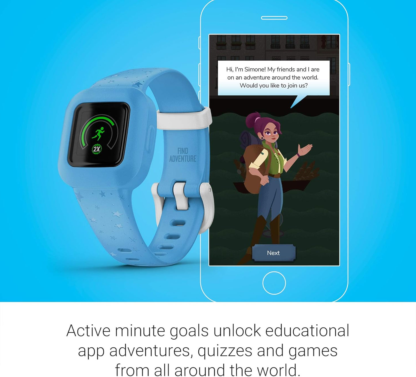 Garmin vívofit Stretchy Activity Tracker for Kids, Adjustable watch
