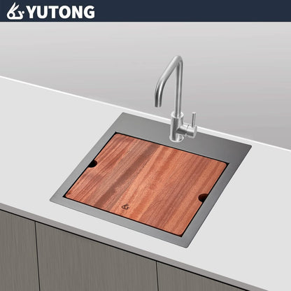 Yutong 16" x 20" Top-Mount/Drop in SS304 Stainless Steel Kitchen Black Sink Single Bowl Without Grid