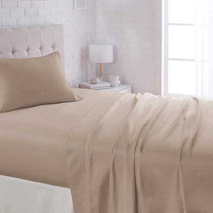Amazon Basics Lightweight, Breathable Microfiber 4-Piece Bed Sheet Set with 14-Inch Deep Pockets, Full, Blush Pink, Solid