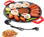Non-Stick Electric Indoor Grill Pan, Portable Korean BBQ Grill, Adjustable Temperature for Steaks, Burger& BBQ (Black,11.8in) Black 11.8IN