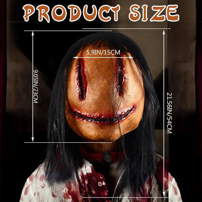 Ghost Face Mask Latex Scary Halloween Mask for Masque Halloween Cosplay, Ghostface Full Head for Adults Man & Woman Cosplay