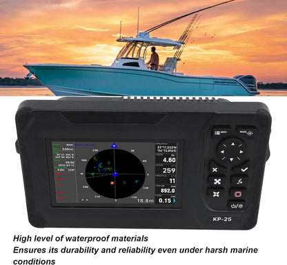 Xiuganpo Chart Plotter Marine, IP66 Waterproof Marine Plotter Marine Navigator with 5in Color TFT LCD Screen, Accurate Fish Finders Depth Finders for Boats, Safety Alarm System, Xiuganpou2qnid569t