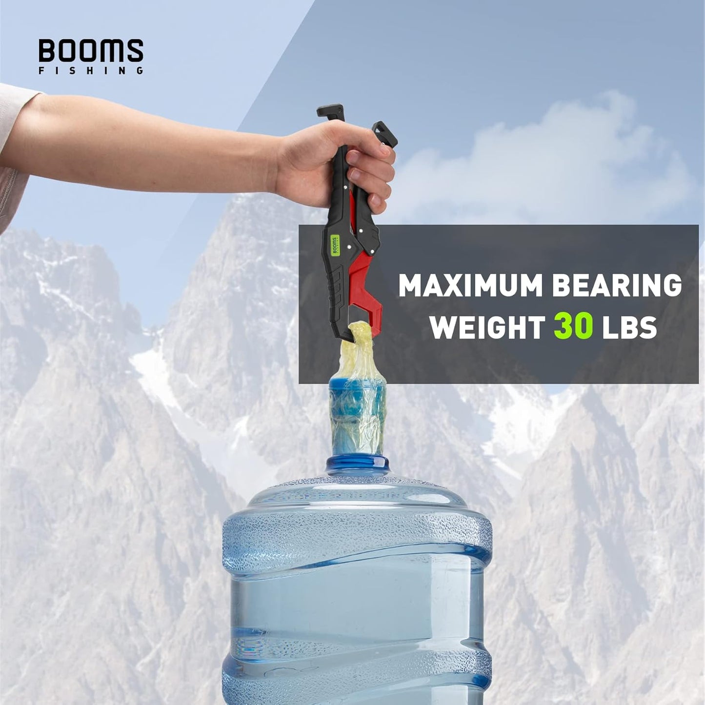 Booms Fishing G05 Fish Lip Gripper Saltwater, 9.4" Plastic Catfish Grippers Pliers, Fish Grabber Tool with Lanyard, Fish Grips for Kayak Fishing Accessories, Great Fish Holder for Caught Fish