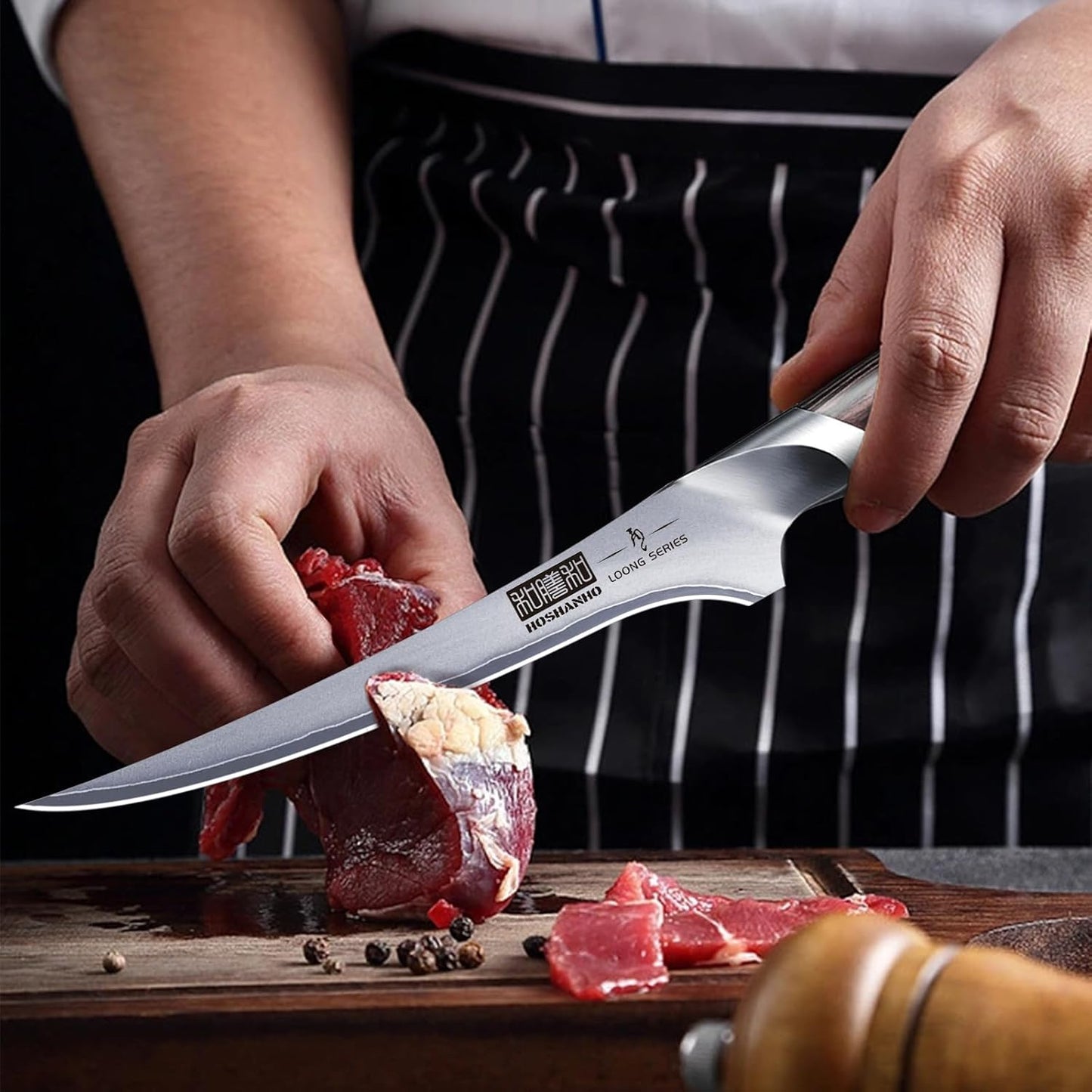 HOSHANHO Fillet Knife 7 Inch, Super Sharp Boning Knife in High Carbon Stainless Steel, Professional Japanese Fish Knife for Meat Poultry Cutting