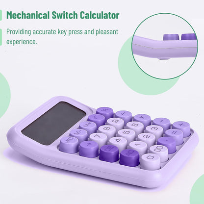 Mr. Pen- Mechanical Switch Calculator, 12 Digits, Large LCD Display, Orange With Big Buttons, Desktop, Cute and Aesthetic Design