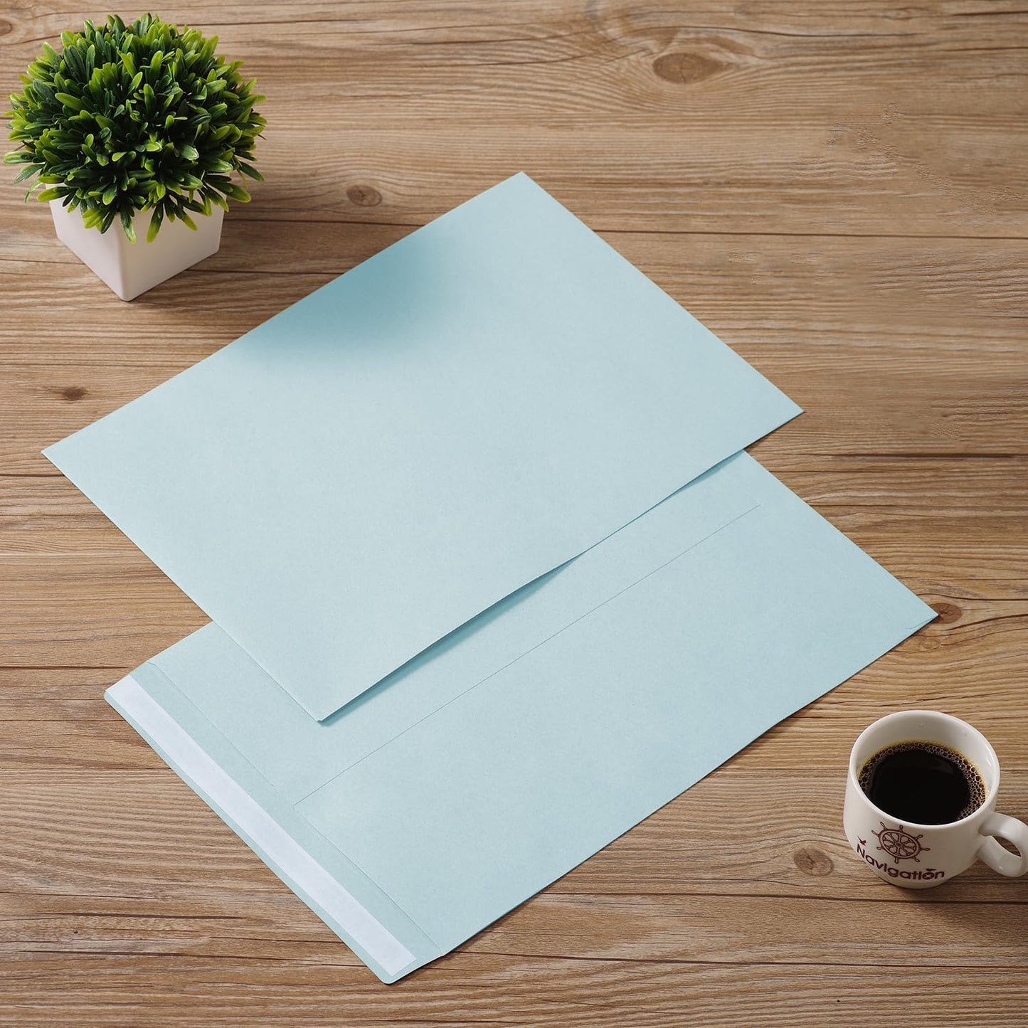 Tanshuqin 9" x 12.75" Self-Seal Catalog Envelopes 32lb Kraft Envelopes for Invitation Cards, Organizing and Storage, Pictures, Photos, Documents (100 PCS)