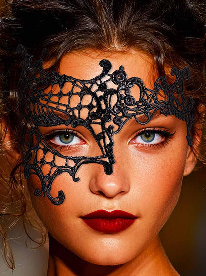 EASEDAILY Lace Masquerade Mask for Women Black Halloween Costume Eye Mask for Women