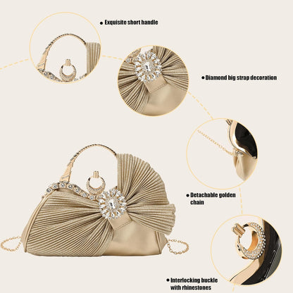 Buric Clutch Purses for Women Rhinestone Evening Handbag Bridal Wedding Prom Purse Formal Party Bow Tie Clutch for Women
