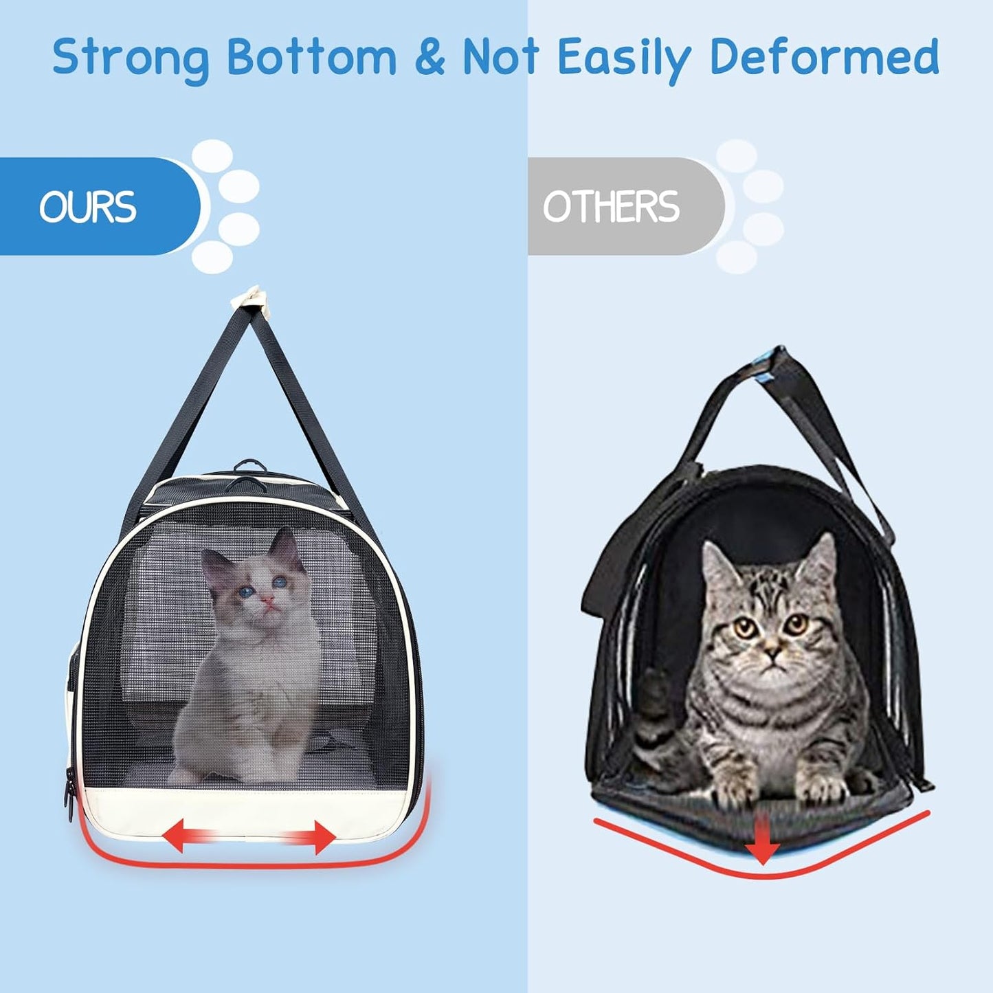 BurgeonNest Cat Carriers for Medium Cats Under 25 lbs, Pet Carrier for Cats with Unique Side Bag,Top Load Small Pet Carrier Soft-Sided Escape Proof with 4 Ventilated Windows