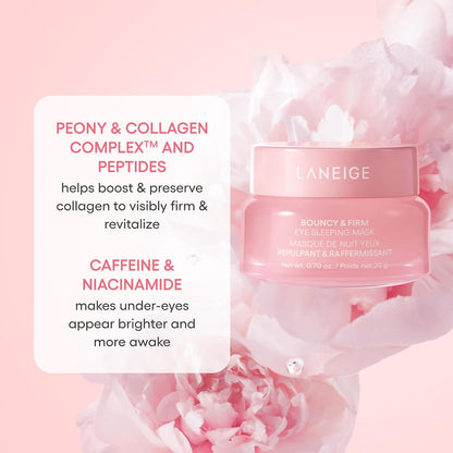 LANEIGE Bouncy and Firm Sleeping Mask: Revitalize, Smooth, Peony & Collagen Complex, Barrier-Boosting Hydration