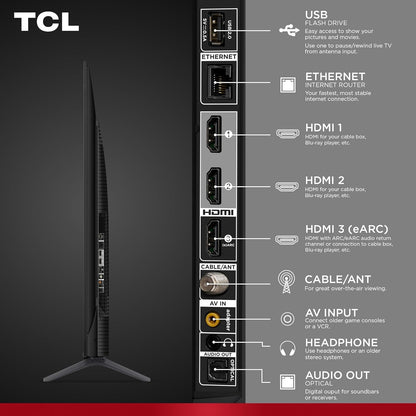 TCL 50-Inch Q65 QLED 4K UHD Smart TV with Google TV (50Q651G-CA, 2024 Model) Dolby Vision, Dolby Atmos, HDR Pro+, Voice Remote, Works with Alexa, Streaming Television