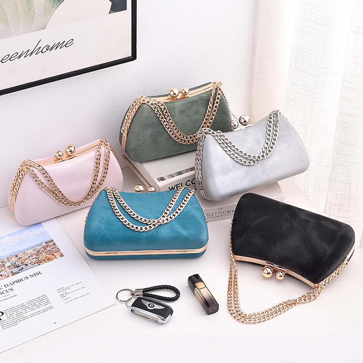 CORIOS Evening Bag for Women Marble Clutch Bag Bridal Wedding Purse Elegant Handbag Unique Crossbody Bag Shoulder Bag