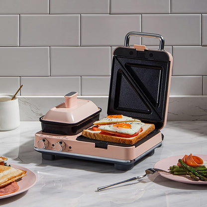 Small Breakfast Machine Mini Sandwich MachineBreakfast Machine Multifunctional Portable Non Stick Apply to Dormitory Travel Home Kitchen Breakfast Station (Color : Pink)