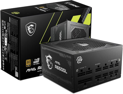 MSI MAG A750GL PCIE 5 Gaming Power Supply - Full Modular - 80 Plus Gold Certified 750W - Compact Size - ATX PSU - PuriLite