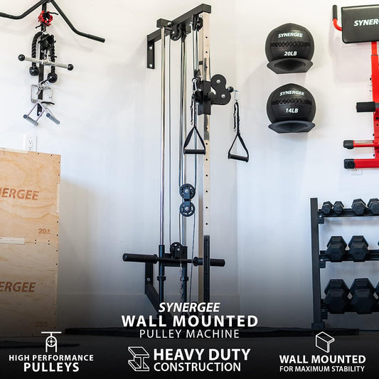 Synergee Dual Pulley Machine – Wall Mounted Adjustable Cable Station