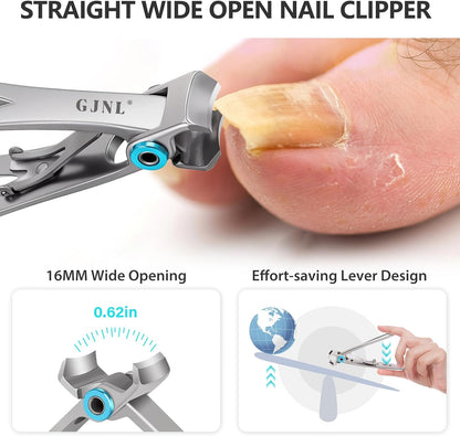 Nail Clippers for Men Thick Nails - Gifts for Men Dad Sharp Extra Large Heavy Duty Toesnail Clippers, 16mm Wide Jaw Opening Toenail Clippers for Seniors Nails Cutter