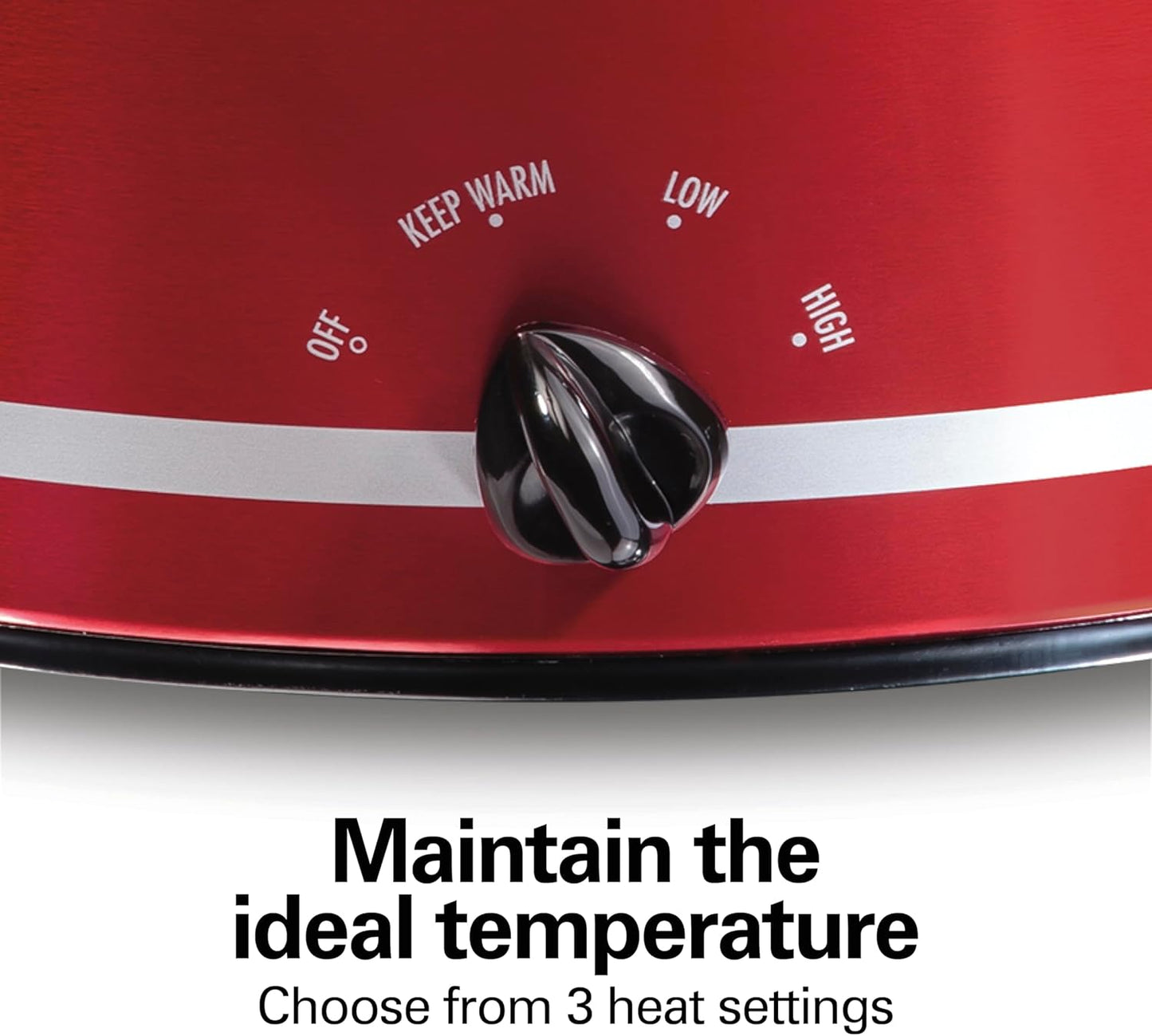 Hamilton-Beach 33184 Quart Slow Cooker, Metallic Red
