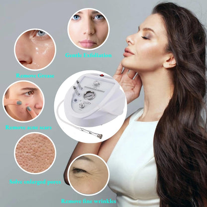 Diamond Microdermabrasion Machine, 65-68cmHg Suction Power Dermabrasion Machine for Home and Beauty Salon Use with 3 Kinds of Diamond Wand and 9 Different Professional Diamond Tips