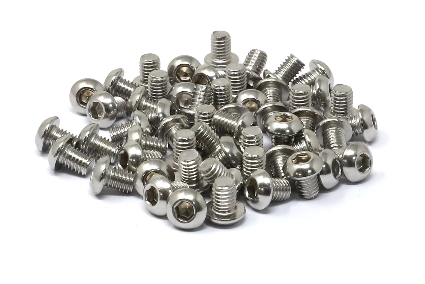 iexcell 50 Pcs M6 x 20mm Thread Pitch 1 mm Stainless Steel 304 Hex Socket Button Head Cap Screws Bolts Kit