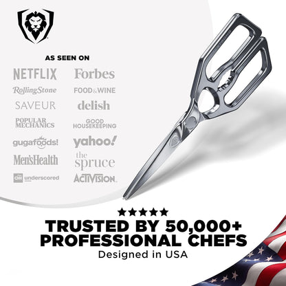 Dalstrong Kitchen Scissors All Purpose - Japanese Stainless Steel - Ambidextrous Kitchen Shears for Food - Detachable - Heavy Duty Scissors Sharp Scissor - Herbs, Pizza, Poultry Meat Cutting Scissors