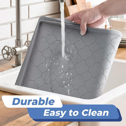 Jin&Bao Waterproof Under Sink Mat 37x19 for Kitchen and Bathroom, Thicken Kitchen Shelf Liner and Cabinet Protector, Organizer and Storage, Silicone Drip Tray, Pet Food Mat, Coffee Mat, Shoe Mat