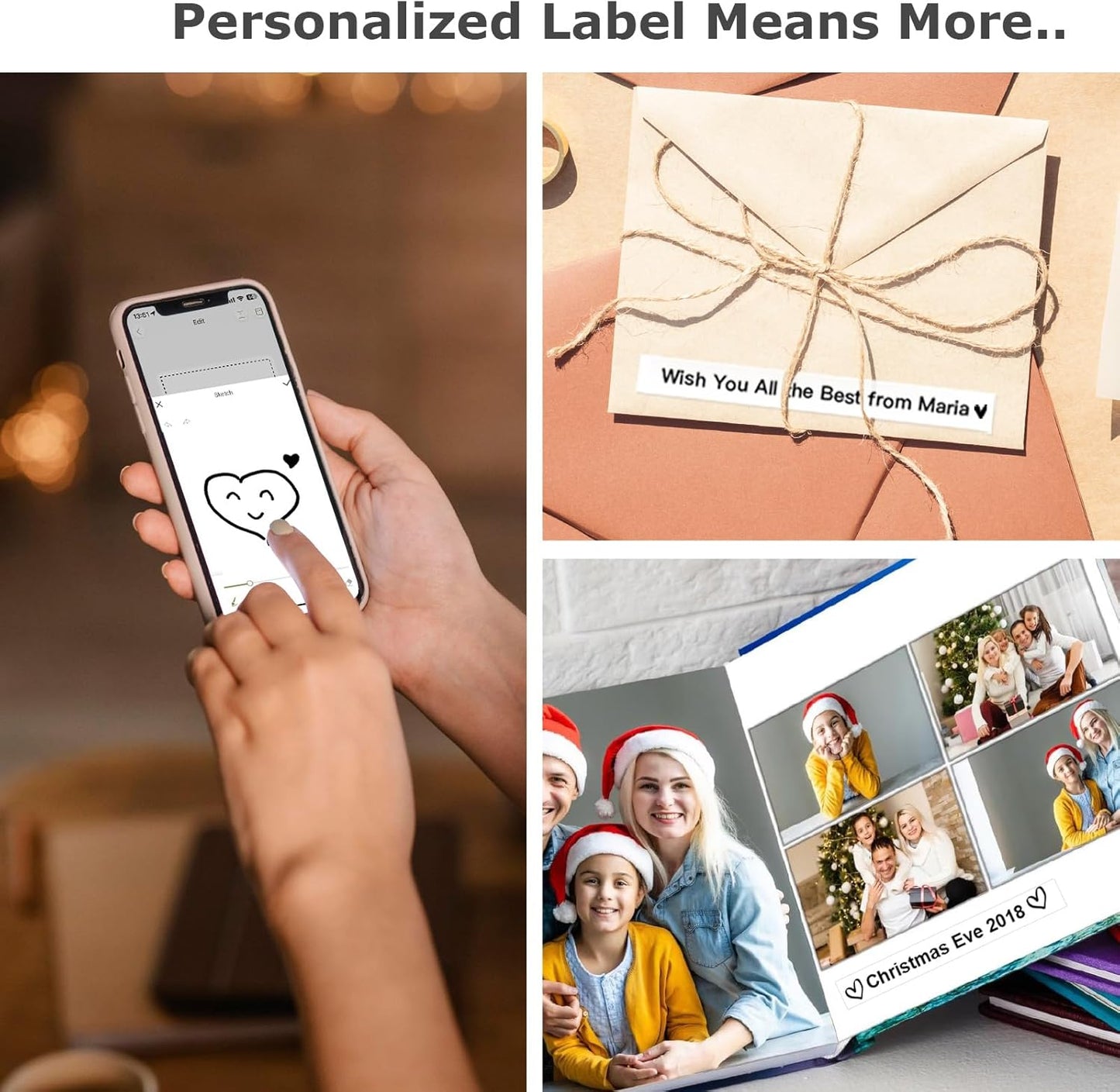 SUPVAN E10 Mini Bluetooth Label Maker Machine with 3 Tapes, Waterproof Label, Versatile App with 40+ Fonts and 600+ Icons, Inkless Labeler for Home, Kitchen, School, Office Organization, Green