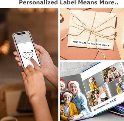 SUPVAN E10 Mini Bluetooth Label Maker Machine with 3 Tapes, Waterproof Label, Versatile App with 40+ Fonts and 600+ Icons, Inkless Labeler for Home, Kitchen, School, Office Organization, Green